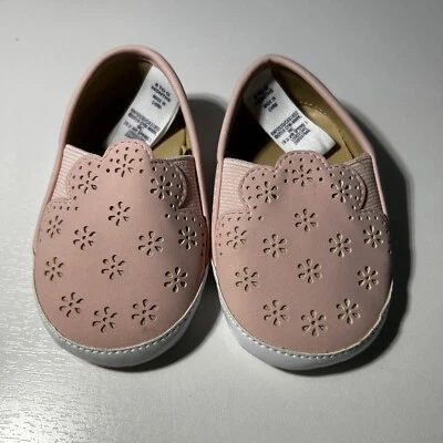 Janie And Jack Rosa Cuna Zapatos Diseño Flor Elástico Elástico Antideslizante 6-12 Meses Foto 1 de 4