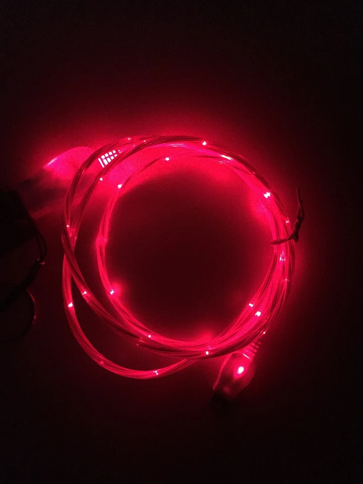 FLOWING LED LIGHT-UP USB charge Data Sync Cable charger FOR SAMSUNG LG HTC MICRO - Image 1 of 4
