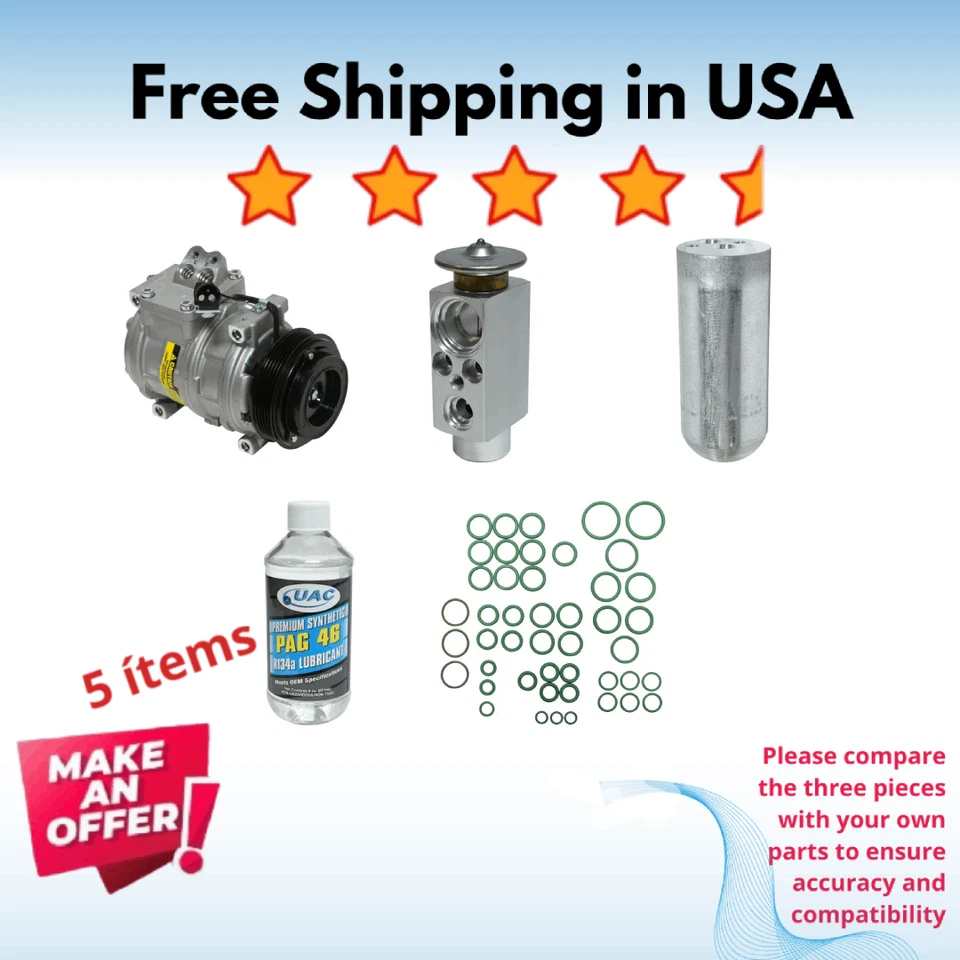 Compressor & Valve A/C Fit BMW 323i 1999, BMW 323i 1998 - Image 1 of 4