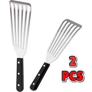 2-Piece Stainless Steel Fish Spatula - Slotted Turner for Flipping & Grilling - Picture 1 of 7