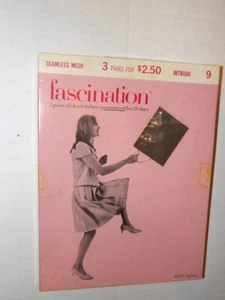 VTG 60s, 2 Pair Unworn Seamless Mesh Stockings, Reinforced Toe Original Box SZ 9 - Picture 1 of 3