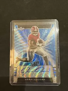 2019 LEAF METAL DRAFT JOSH JACOBS BLUE AUTO RC ROOKIE SP /20 - Picture 1 of 2