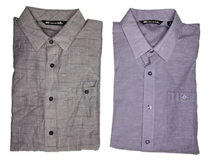 *LOT* Travis Mathew Men's Gray/Purple Short-Sleeve Button Down; M - Picture 1 of 13