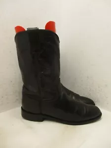 Justin Classic Black Leather Pull On Roper Cowboy Boots Women Sz 7 B Style L3703 - Picture 1 of 14