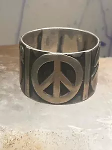 Anello Colomba della Pace biker fascia Messico misura 10,50 argento sterling uomo donna - Foto 1 di 6