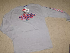 MAGLIA MANICA LUNGA NUOVA CON ETICHETTE REEBOK COLUMBUS BLU GIACCHE NHL HOCKEY TAGLIA LRG - Foto 1 di 4