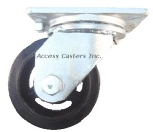 Rueda giratoria 6T75RS 6" x 3", goma de alta resistencia en rueda de hierro fundido, tapa de 700 libras - Imagen 1 de 1