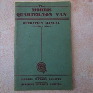 MORRIS QUARTER-TON VAN Owners Owner's Handbook Operation Manual Fourth Edition - Picture 1 of 2