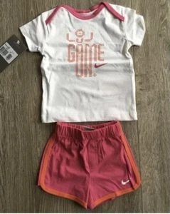 Nike Girl SunSport Knit Set, White, 373208-100, New, Size 18-24 Months - Picture 1 of 1
