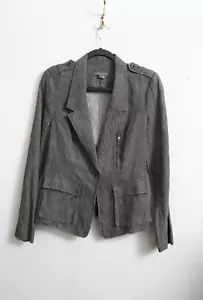 EUC Sz 8 Women's Vince Linen Charcoal Sport Coat - Picture 1 of 7