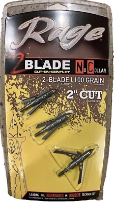 Cabeças largas Rage NC corte em contato - 100gr. - 2 lâminas - 3pk - R38900 - Imagem 1 de 2