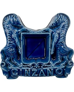 Vintage Cinzano Zebras Ashtray Blue Ceramic Handmade Italy - Picture 1 of 13