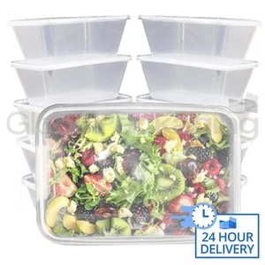 250x CONTENITORI DA ASPORTO PER ALIMENTI A MICROONDE IN PLASTICA 1000ml con coperchi - SICURO PER ALIMENTI - Foto 1 di 5