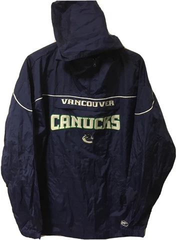 Men’s Reebok CCM NHL VANCOUVER CANUCKS Hockey Jacket Size L Packable Cover