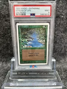 Magic The Gathering ✨STREAM OF LIFE ✨Unlimited PSA 9 Mint 1993 Poole Artwork MTG - Picture 1 of 1