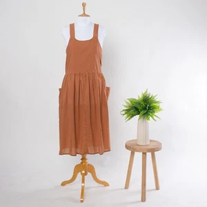 Solide Koch Küche Restaurant Latzschürze Unisex Kleid braun mit 2 Taschen - Bild 1 von 5