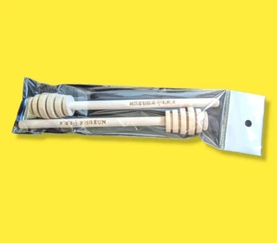 NATURZ BEEZ 2 Pack 6" Wooden Honey Spoon Dipper Wood Dippers Stick Drizzler