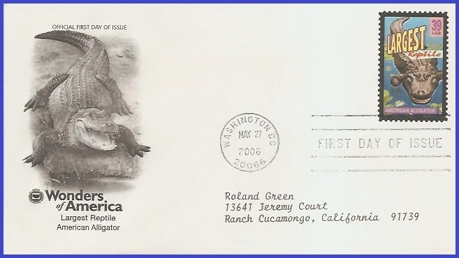 USA4 #4033 ADDR PCS ARTCRAFT FDC   Alligator largest reptile Wonders of America - Image 1 of 1