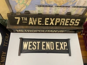 NY NYC SUBWAY ROLL SIGN SMALL FONT 19" WEST END EXPRESS LUXURY CONDOS MANHATTAN - Picture 1 of 7