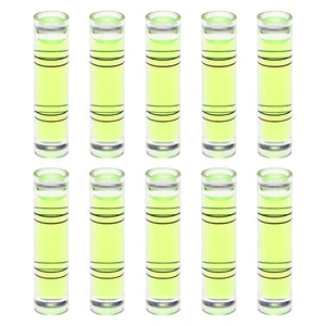 10pcs Cylindrical Bubble Level 9.5x40mm Mini Bullseye Spirit Levels, Green - Picture 1 of 6