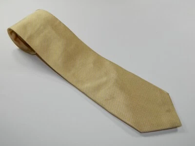 Corbata de seda para hombre IKE BEHAR NEW YORK DORADA SÓLIDA HECHA EN EE. UU. Foto 1 de 2