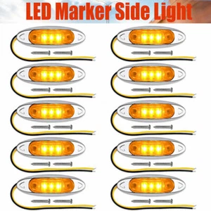 10 Pack Amber Marker Lights LED Clearance Side Light Truck Trailer RV Waterproof - Picture 1 of 16