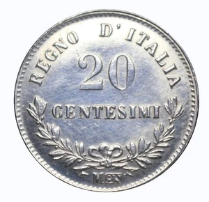 1863 REGNO D'ITALIA MONETA 20 CENTESIMI - VALORE - MILANO MF29416 - Imagen 1 de 2