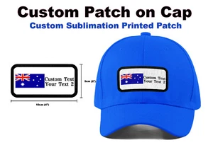 CUSTOM Your Business, Sports, Teams LOGO in Sublimation Print Patch on Caps - Bild 1 von 10