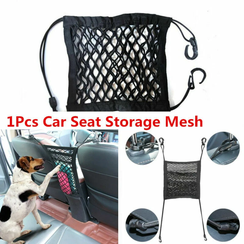 Organizador de malha para armazenamento de assento de carro SUV criança animal de estimação cachorro isolamento rede de carga gancho bolsa - Imagem 1 de 4