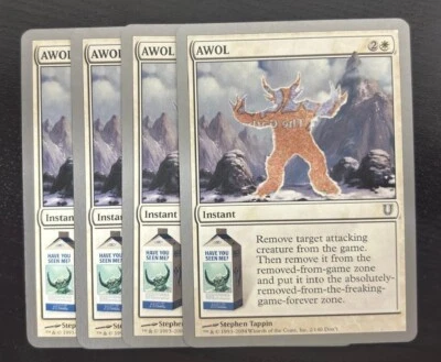 MTG 4X UNHINGED AWOL NM MAGIC THE GATHERING COMMON WHITE INSTANT CARDS - Image 1 of 4