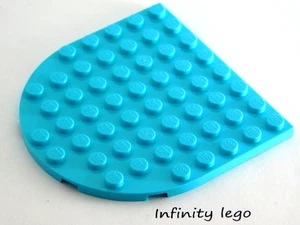 2 LEGO Medium Azure Plate 8 x 8 Rounded End Half Circle (41948) - 2 Pieces - Picture 1 of 3
