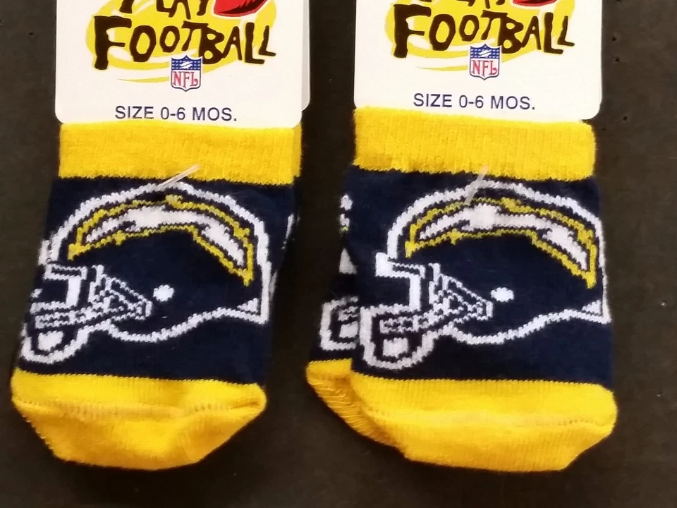 NFL San Diego Chargers Infant Baby Socks - Size 0-6 Months (Lot of 2 Pair) - Image 1 of 1