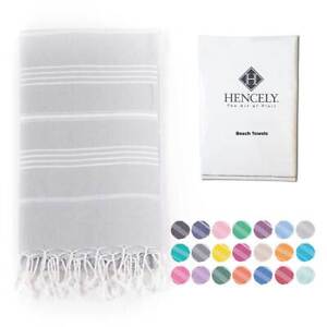 Hencely Large Beach Towel 37x70 inch Striped 100% Turkish Cotton