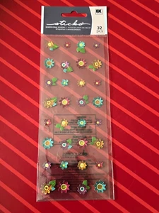 MICRO GLITTER FLOWERS BY STICKO - 32 pieces - FREE SHIPPING - Picture 1 of 4