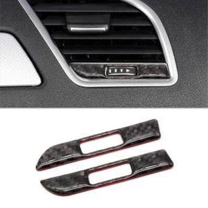Carbon Console Side AC Air Vent Outlet Trim Switch Cover For Audi A4L/A5 2009-16 - Picture 1 of 4