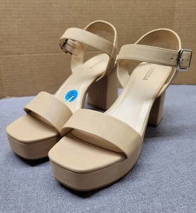 Soda Womens Platform Shoes Sandals Size 10 With High Heel Beige Color - Picture 1 of 19