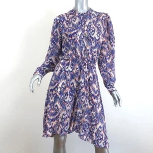 Abito Isabel Marant Etoile Yandra Ikat stampato in seta taglia 36 manica lunga NUOVO - Foto 1 di 8