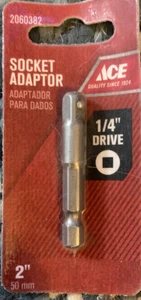 3 Socket Adapter Drive Ace Square 1/4 x 2 in. L Socket Adapter 2060382 (A7) - Foto 1 di 3