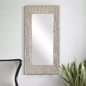 Large Decorative Mirror Grey Foam PU Frame 64x130cm Modern Home Minimalist Style - Picture 1 of 5