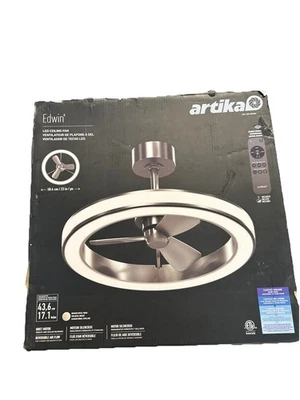 Edwin 23 in. LED modern ceiling fan 3 speeds - with remote-Testes- Missing A & B - Image 1 of 2