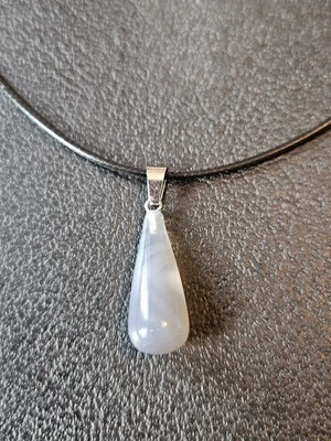 Collar de cristal lágrima collar de cuero ágata  Foto 1 de 4