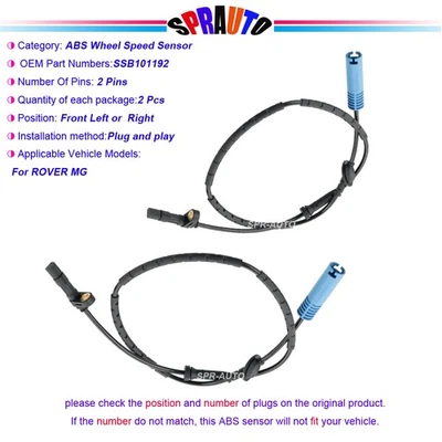 ABS Wheel Speed Sensor Front LH or RH For ROVER 75  MG ZT ZT-T 99-2006 SSB101192 Foto 1 de 4