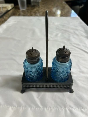 Salero y pimentero. Vidrio de corte antiguo Foto 1 de 2