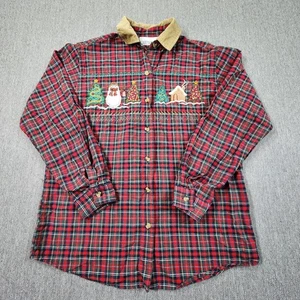 Casey & Max Donna M Natale Plaid Flanella con Collare in Velluto a Collo - Foto 1 di 8