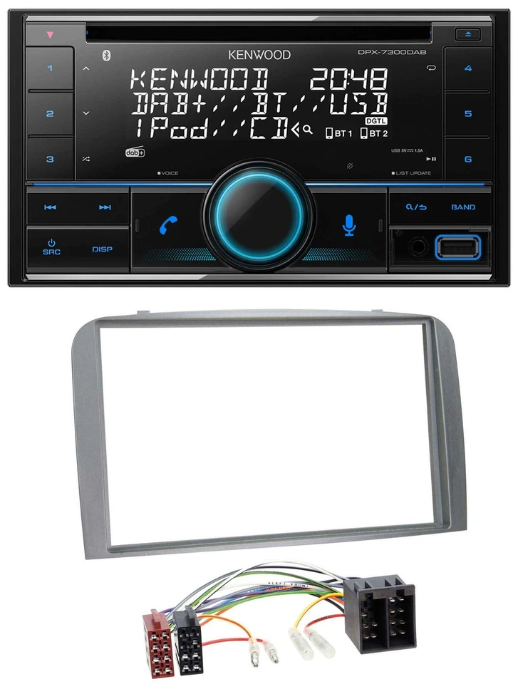 Kenwood CD 2DIN DAB USB MP3 Bluetooth Autoradio für Alfa Romeo 147 GT 00-10 silb - Bild 1 von 4