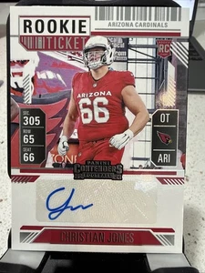 2024 Panini Contenders Rookie Ticket Christian Jones Auto ! Arizona Cardinals !! - Picture 1 of 6