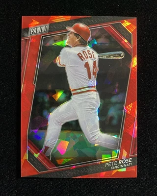 2023 Panini National VIP Red Cracked Ice #51 Pete Rose 51/199 Cincinnati HD - Image 1 of 4