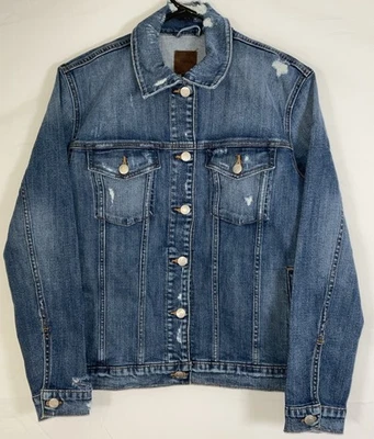 NWT Women’s Joe’s Jeans Frannie Button Blue Denim Jean Jacket Distressed - Small - Image 1 of 4