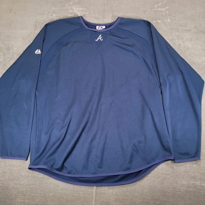 Camisa de Entrenamiento Majestic Atlanta Braves Therma Base MLB Manga Larga XL Foto 1 de 4