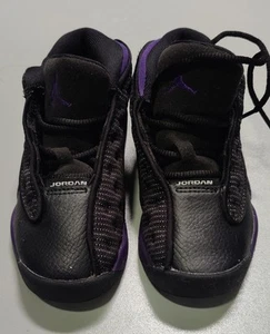 Jordan 13 Retro (TD) Black Purple Black Sole Lace Up 9C - Picture 1 of 8